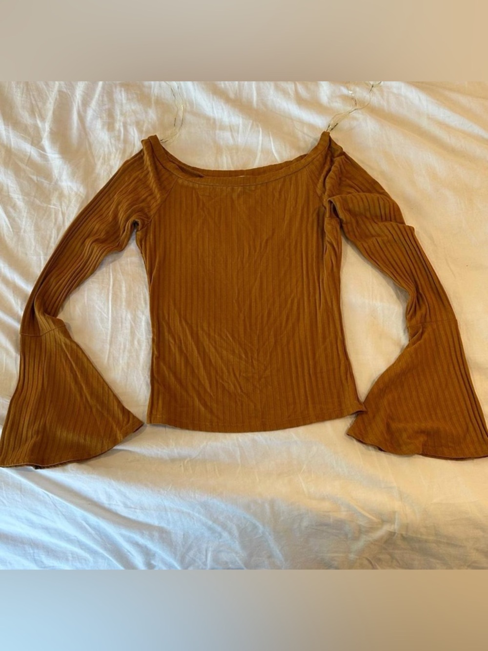 Chloe & Katie Ribbed Long-Sleeve Top in Mustard Yellow